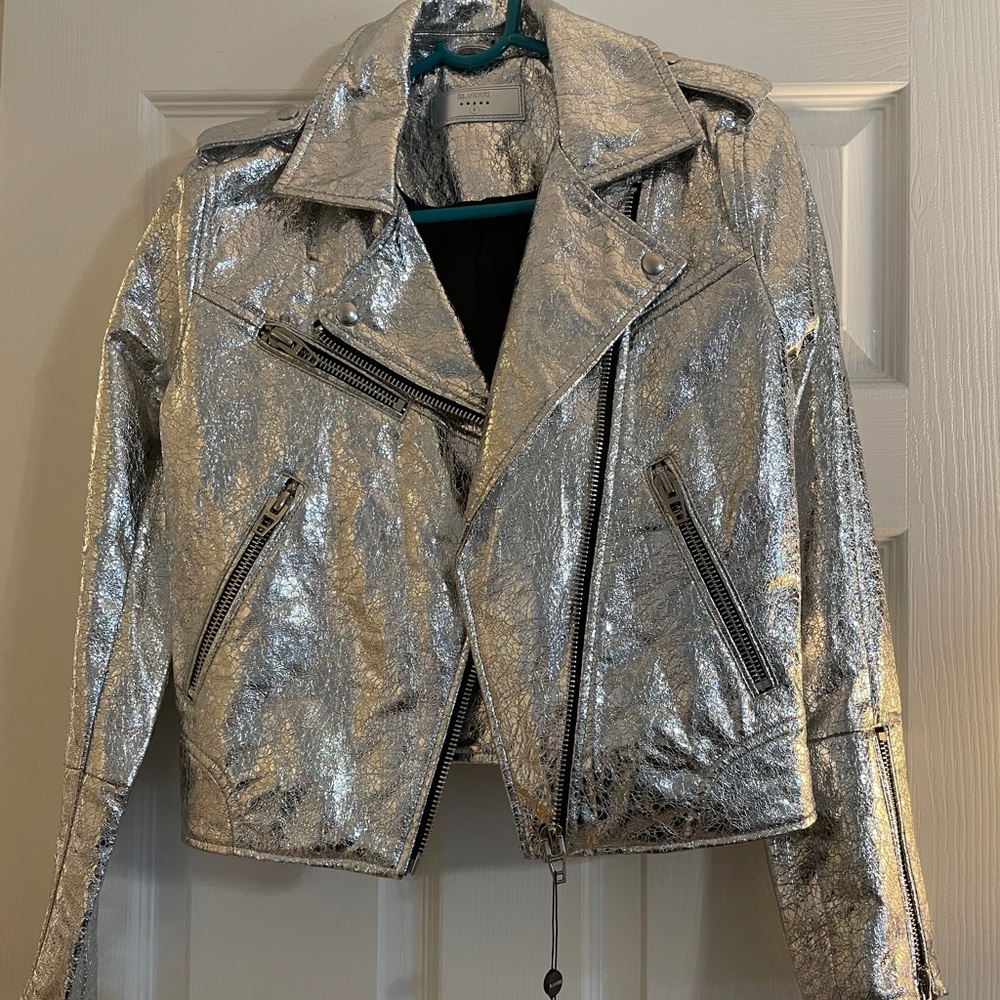 Blanknyc biker jacket- silver